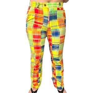 Loudmouth Golf Pants Men’s Adult Size 33x32 Plaid Patchwork Multicolor